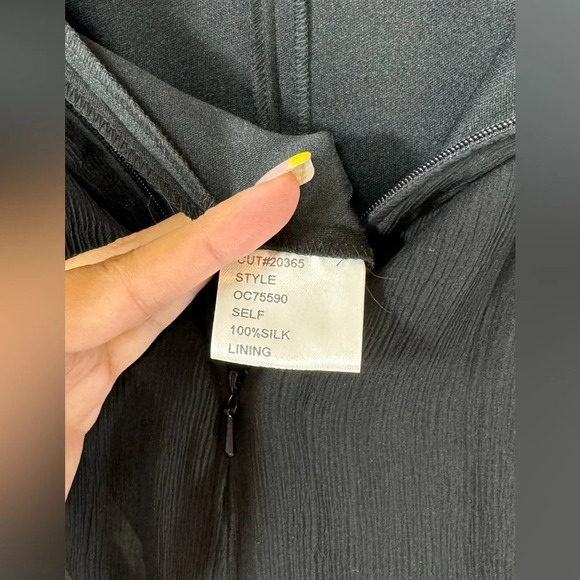 Tadashi Collection 100% Silk Chiffon Overlay Black Pants Women’s 6 Date Night - Picture 9 of 12